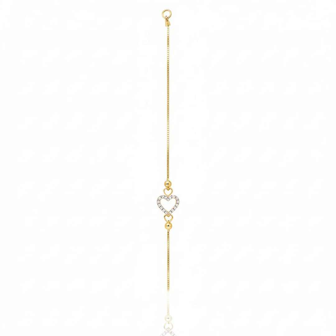 Elegant Heart Charm 925 Sterling Silver Bracelet