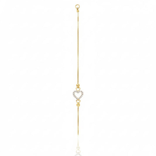 Elegant Heart Charm 925 Sterling Silver Bracelet