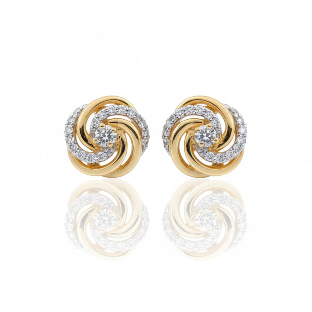 925 Sterling Silve Swirl Knot Stud Earrings with Crystal Pave