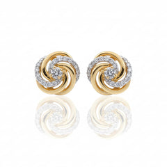925 Sterling Silve Swirl Knot Stud Earrings with Crystal Pave