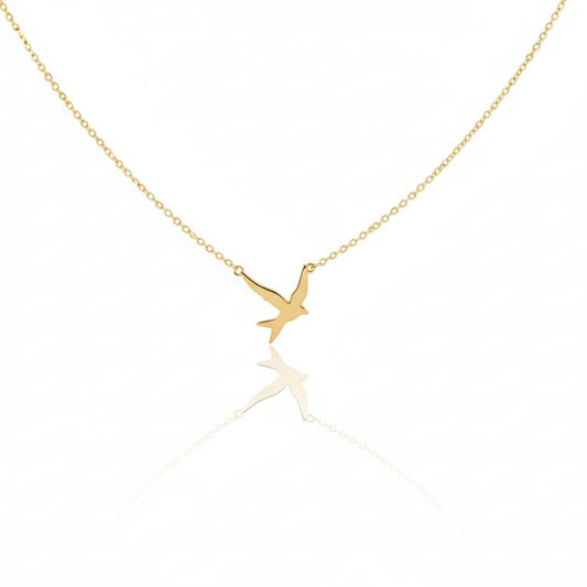 925 Sterling Silver Soaring Bird Pendant Necklace