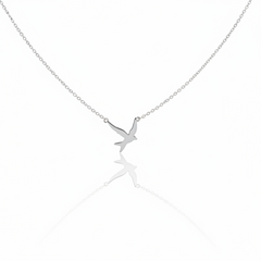 925 Sterling Silver Soaring Bird Pendant Necklace